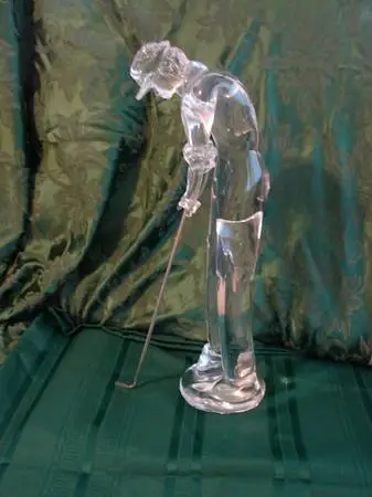 Murano Golfer Glass Figurine signed artist R. Pariotian $1050.00 M/O