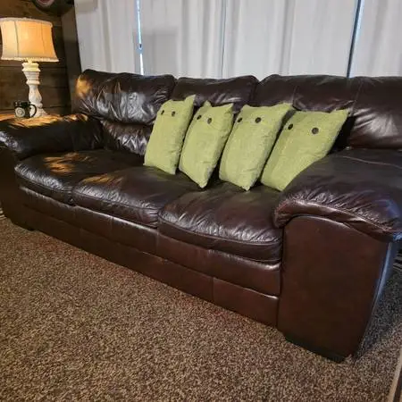 Modern Top-Grain Aniline Leather Sofa with Full Wrap