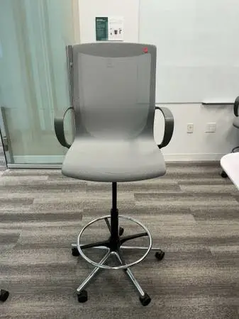ergonomic Drafting Chair w/ back & arms by OFS in Gray Mesh