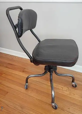 1930s-40s REMINGTON RAND SIT WEL Industrial Swivel Steno Chair - EXC
