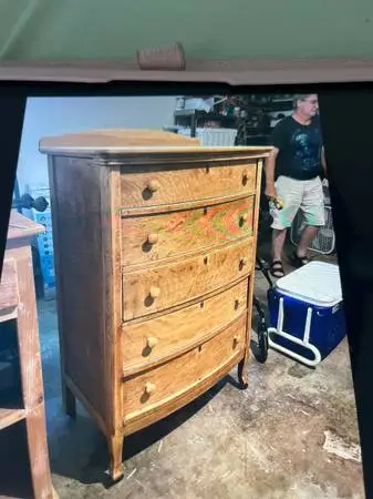 100 year old vintage oak five drawer chest of drawers dresser