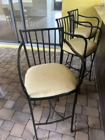 3 Wrought Iron Barstools