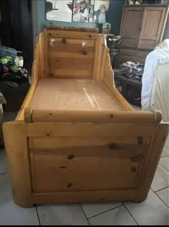 Handmade WOOD twin bed