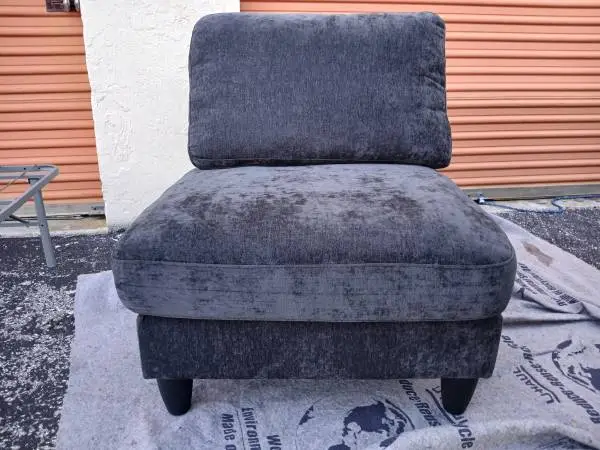New Armless Chair - thick cushions dark grey retail$169