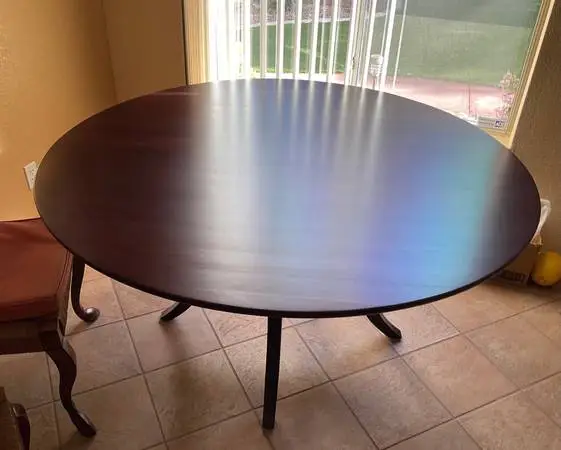 Dark Wood Dining Room Table with 4 Chairs Set