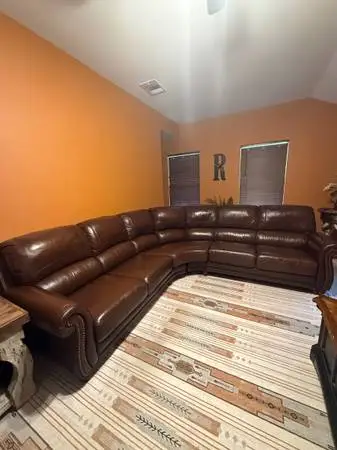 Brown Leather Sectional Sofa