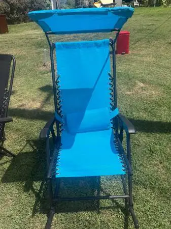 Blue Zero Gravity Canopy Rocking Chair – Excellent Condition