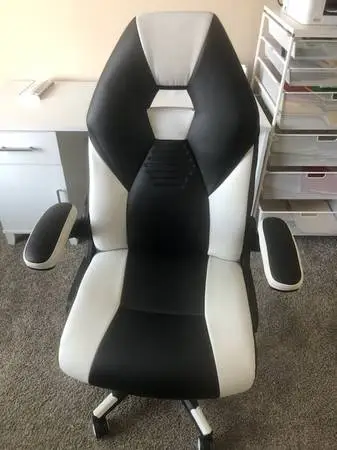 RS Gaming Black & White High-Back Gaming/Office Chair