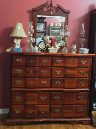 Wood Dresser With Mirror