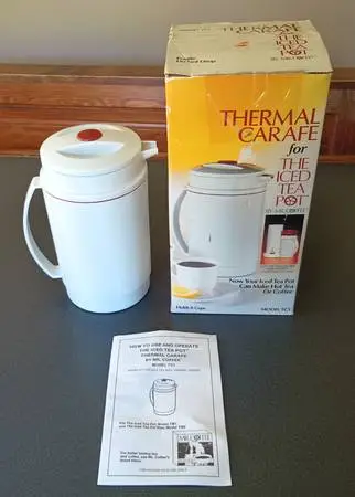 NEW Mr Coffee Iced Tea Maker 8 Cup Thermal Carafe Pitcher Vintage 9.5