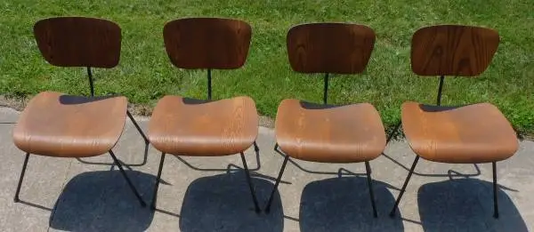 4 Charles Eames Dining Chairs, Molded Plywood, Herman Miller, $350 Ea