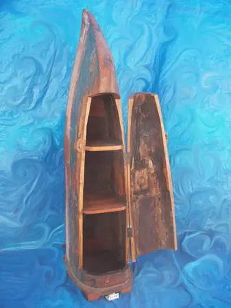 Unique teak boat shelf from java