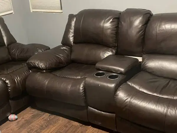 Leather 3 peice living room set power recliners new