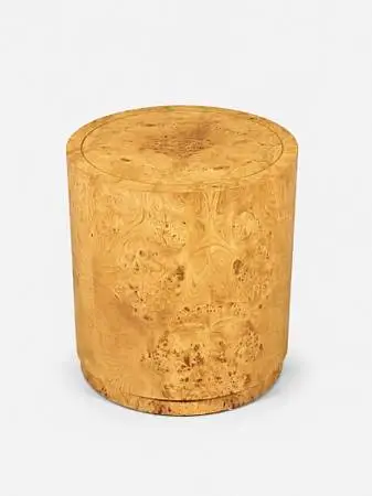 Mid Century Modern Olive Burlwood Pedestal Side Table, c.1960’s
