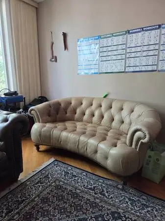 Chesterfield real leather sofa
