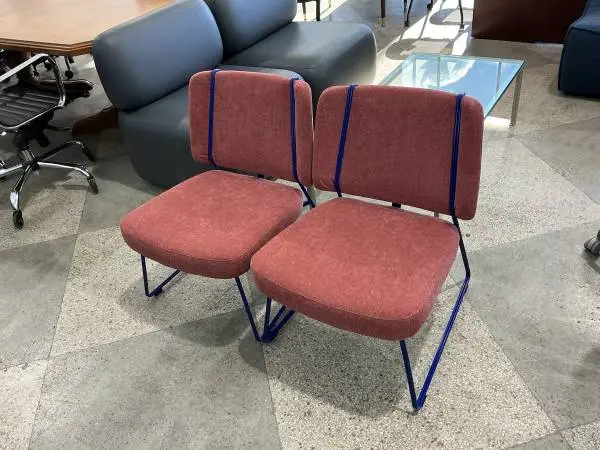 Lot of 2 Frankie EC Lounge Chairs by Johanson ( Made in Sweden ) Blue Frame