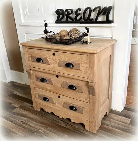 HANDSOME & HEFTY REHABBED SMALL ANTIQUE 3 DRAWER DRESSER
