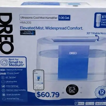 Aggressive Mist‑Force Smart Dreo Cold Water Humidifier (Moonlit Nightlight)