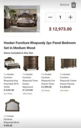 5-PIECE KING SIZE HOOKER FURNITURE RHAPSODY  SET (SEE ALL PHOTOS)
