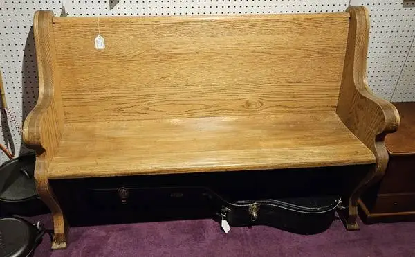 Antique Oak Church Pew