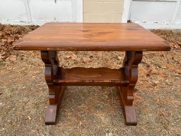 Vintage George Hunt Spanish Revival SOLID Walnut Side / Accent Table