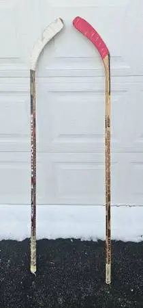 Adult Wooden Hockey Stick (Left or Right Handed) Outside Hockey rink