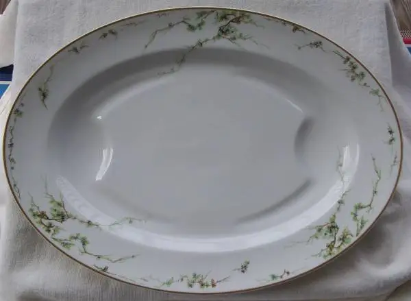 ANTIQUE LARGE DECORATED HAVILAND & CO. LIMOGES TURKEY PLATTER
