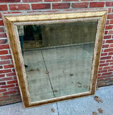 Antique Style Framed Smoked Glass Wall Mirror 55”x45”
