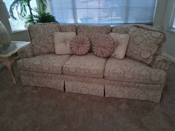 Beautiful Sofa with Pillows, Very Clean