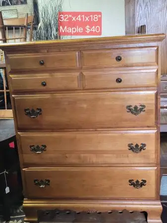 8 Refurbishes dressers, night stands, end tables, table w chairs