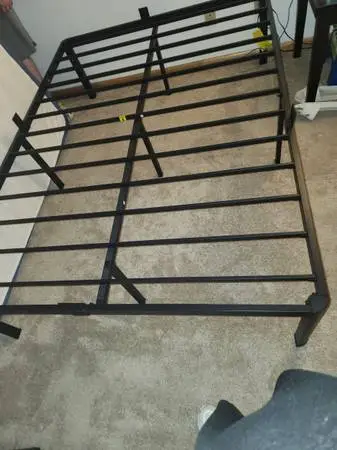 Full size metal bed frame and gaming desk