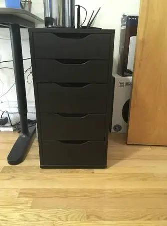 IKEA ALEX Drawer Units with Drop File Storage - Black