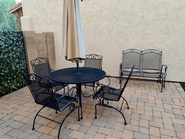 Wrought iron metal patio set