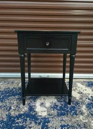 Large Black Crate & Barrel Nightstand / Side End Table
