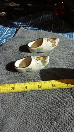 Vintage Souvenir Ceramic Hand Painted clogs from Holland