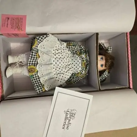 Porcelain Doll - Sunflower dress - in box