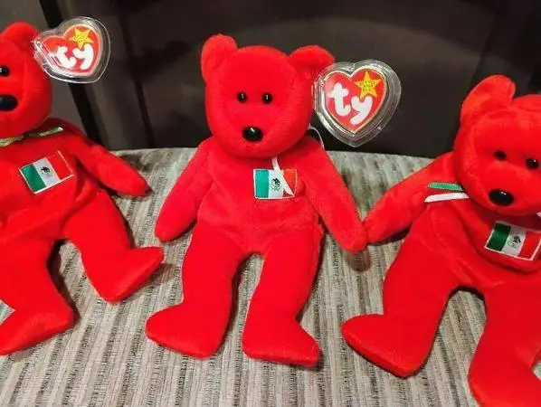 3 Osito Beanie Baby. Mexican Rare beenie baby ⚽⚽⚽⚽⚽⚽⚽⚽🇲🇽