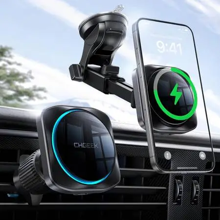 15W Magsafe Car Mount Charger, Wireless Car Charger Magnetic Car Phone