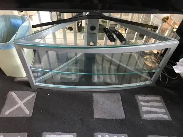 Tv Stand Nice silver glass top