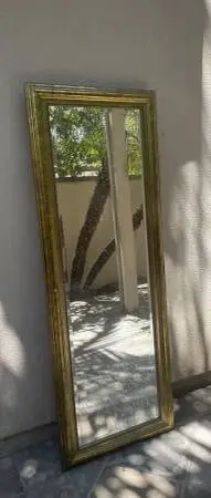 Large Vintage Gold / Antique Bronze Framed Full-Length Floor Mirror