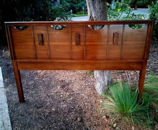Mid Century Modern Bassett Mayan Collection Queen Headboard