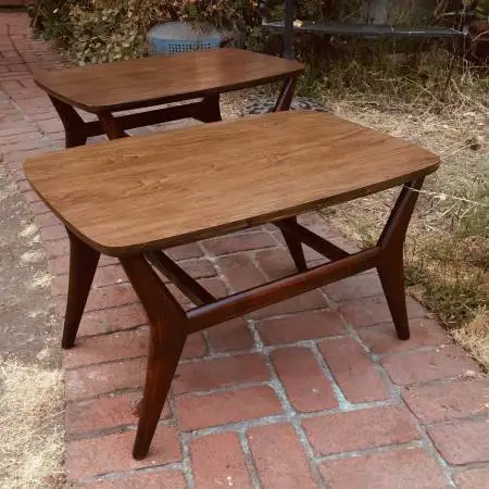 1950s-60s PAIR Mid Century Modern End/Side Tables/Ready for Use