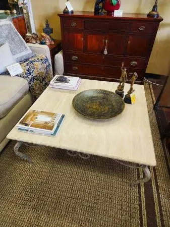 Travertine Coffee Table-40 x 40 x 17.5H-NOW