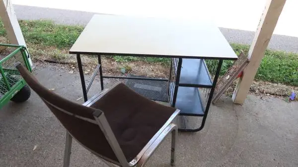 DESK AND CHAIR.