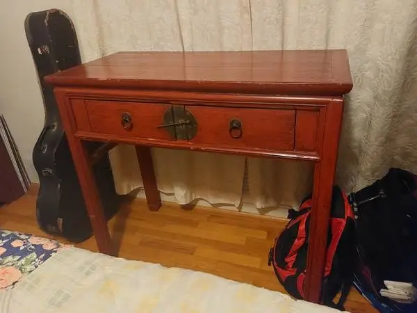 Chinese red side table