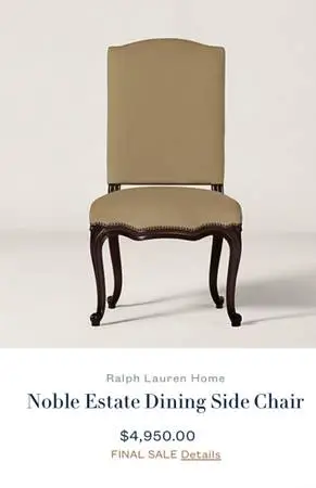 Ralph Lauren Set 8 Dining Chairs