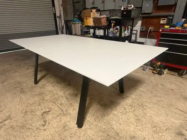 New 7 Ft x 3.5 Ft Rectangular Table W/ Black Metal (Or Silver) V Legs