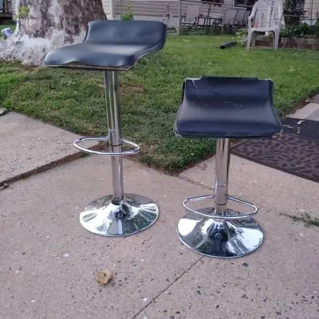Stools for salon or bar, swevils and adjustable heights, $25 for both