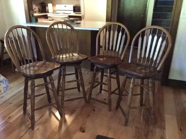 Wooden bar stools with backs