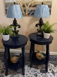Nice Pair of Blue Side Tables-PRICE REDUCED!